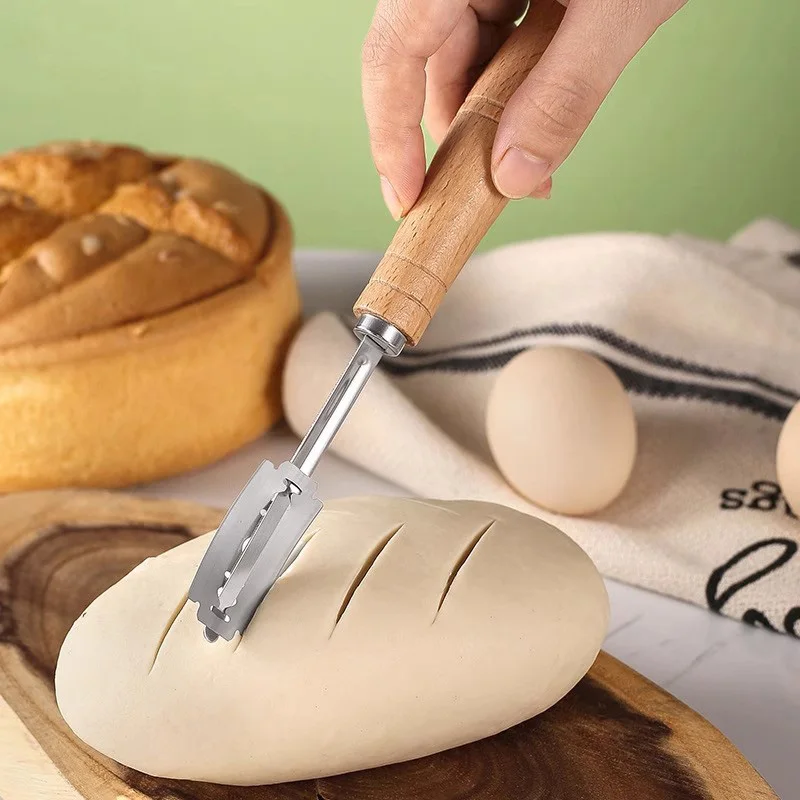 Dough Scraper Curved - Backteig, Brot, Gebäckschneider mit 5 Klingen,