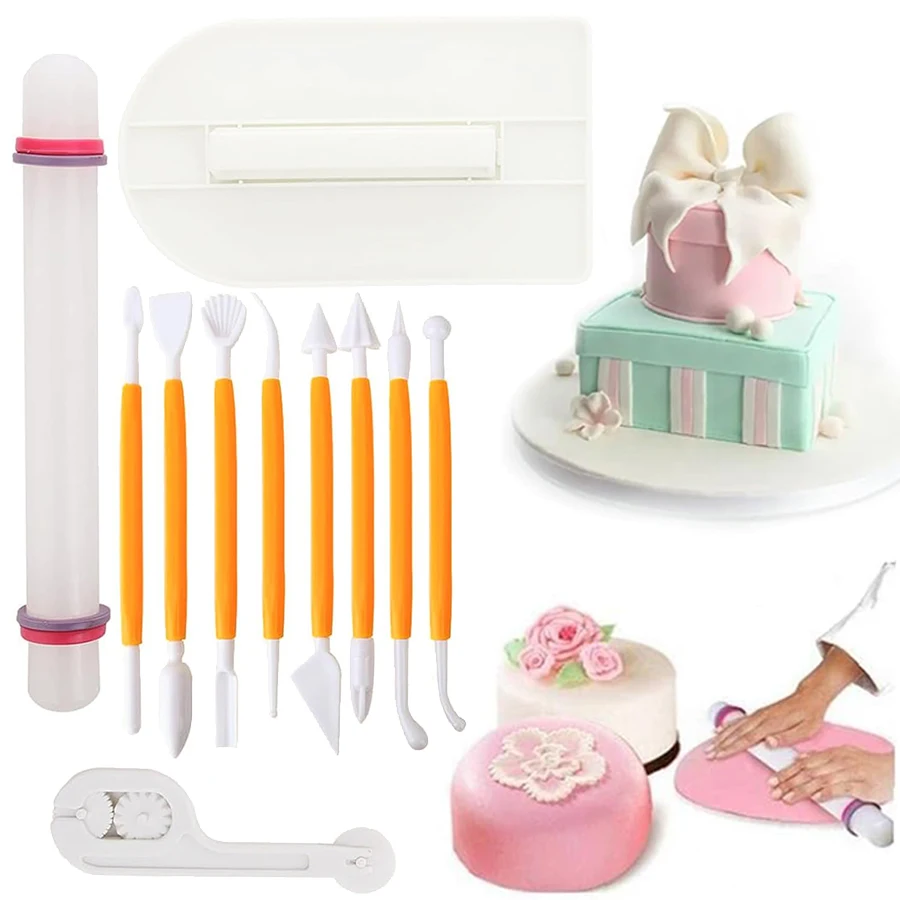 Fondant Smoother Set - 11 stücke Fondant Werkzeuge Set Kuchen