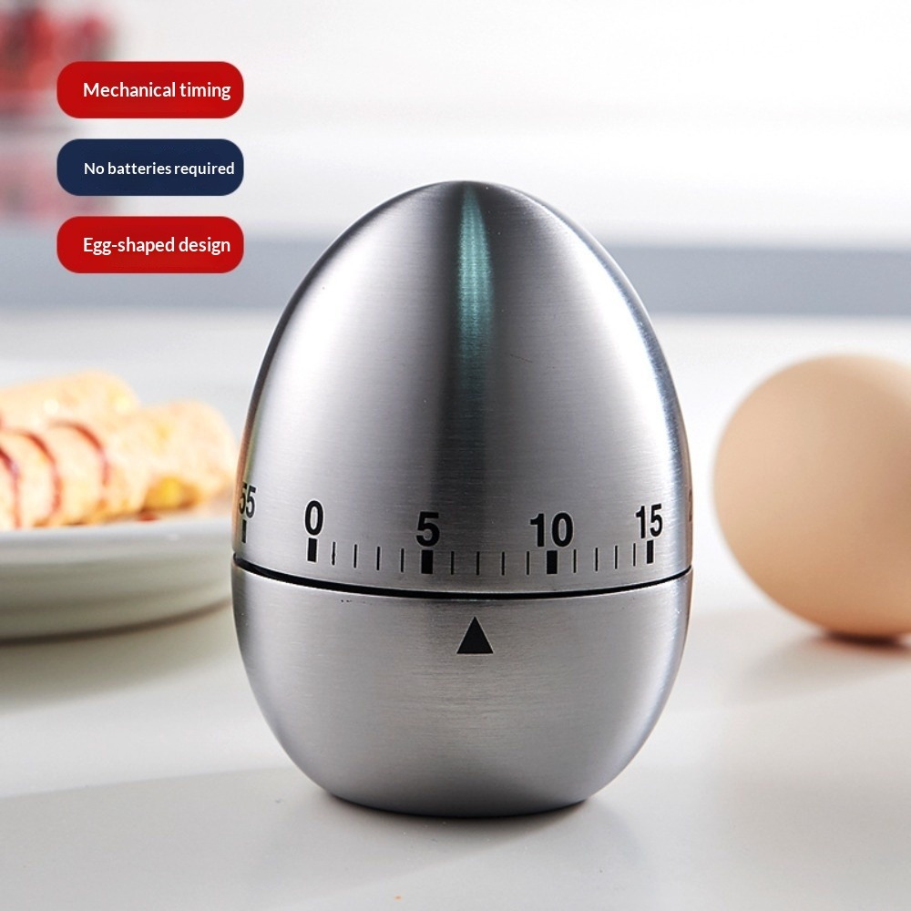 Baking Kitchen Hourly - Kreativer eiförmiger mechanischer Timer, 60-Minuten-Countdown, perfekt