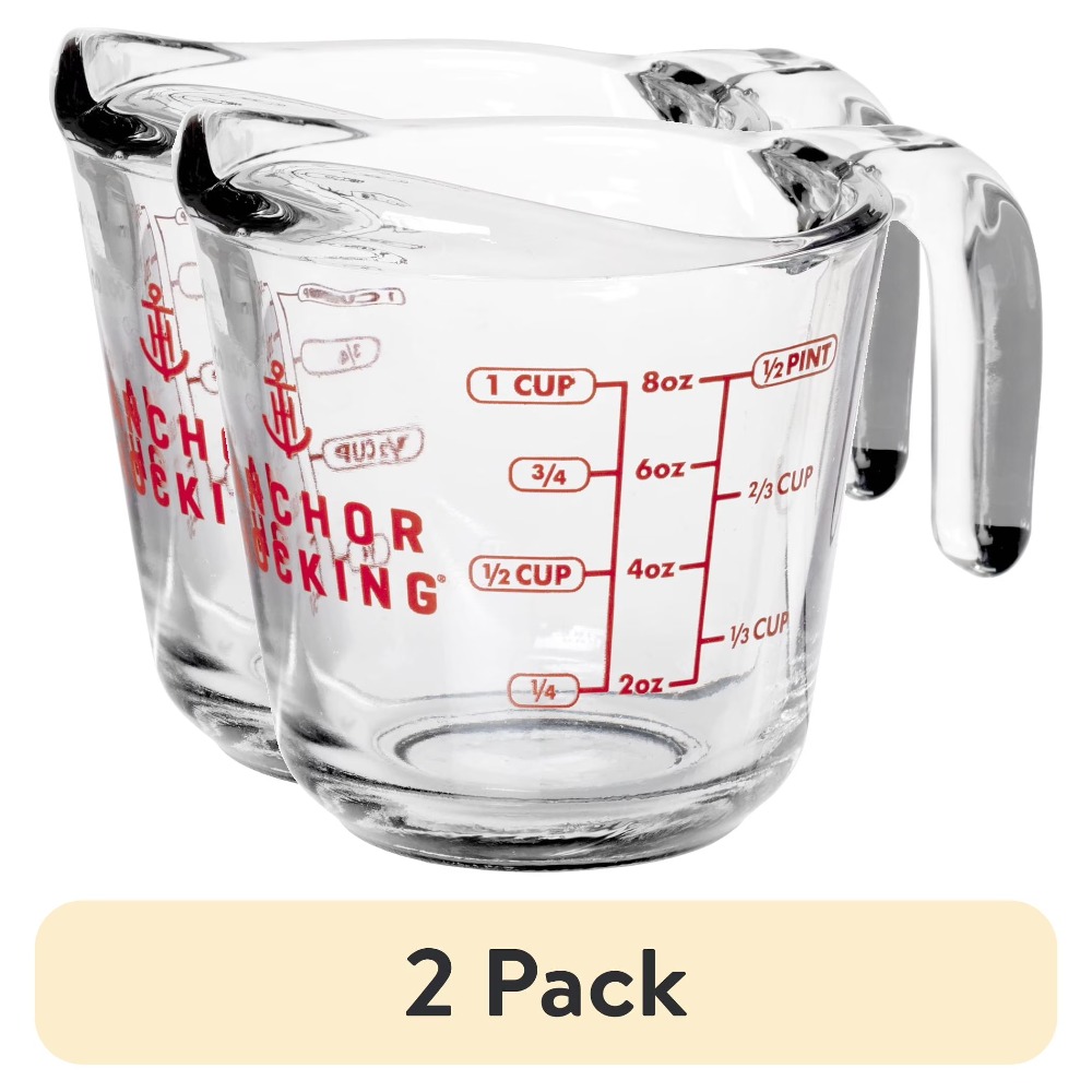 Baking (Kitchen Ingredient) - 2er-Set Glas-Messbecher mit Griff und Ausgießer