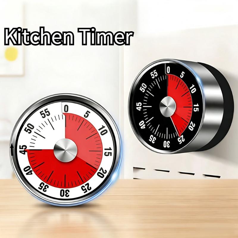 Baking Kitchen Hourly - Edelstahl-Timer, magnetische mechanische Timer, Klassenzimmer-Backuhr für