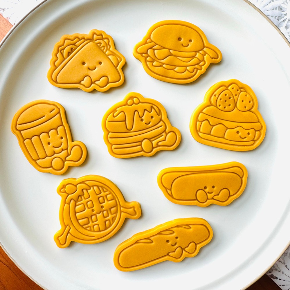 Kitchen Baking Cake - Niedliche Burger-Sandwich-Ausstechformen Cartoon-Kuchen-Keksform Keksstempel Küchen-Backzubehör Dessert-Zubehör