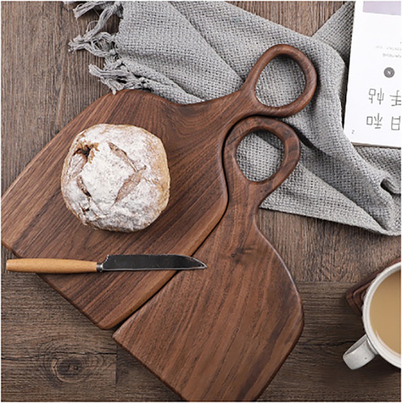 Kitchen Baking Trays - Solide Schneidebretter aus schwarzem Walnussholz, Holztablett,
