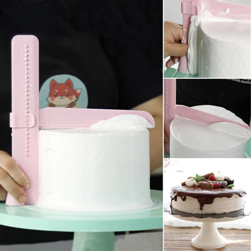 Fondant Smoother Set - DIY Verstellbarer Kuchenabzieher Fondant-Spatel Creme-Kantenglätter Kuchen-Dekorationswerkzeug