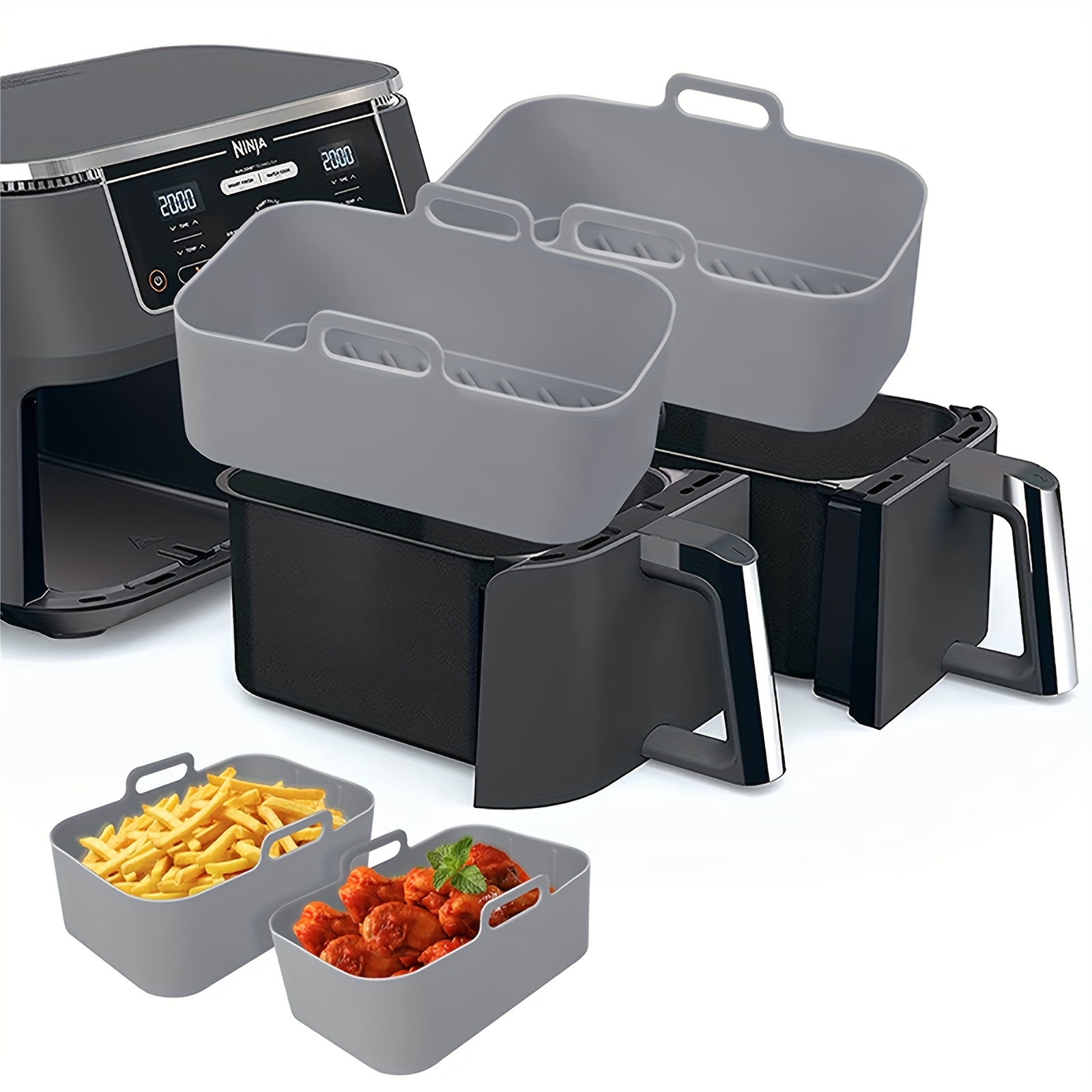 Kitchen Baking Trays - 1/2Pcs Air Friteuse Silikon Tablett Wiederverwendbare
