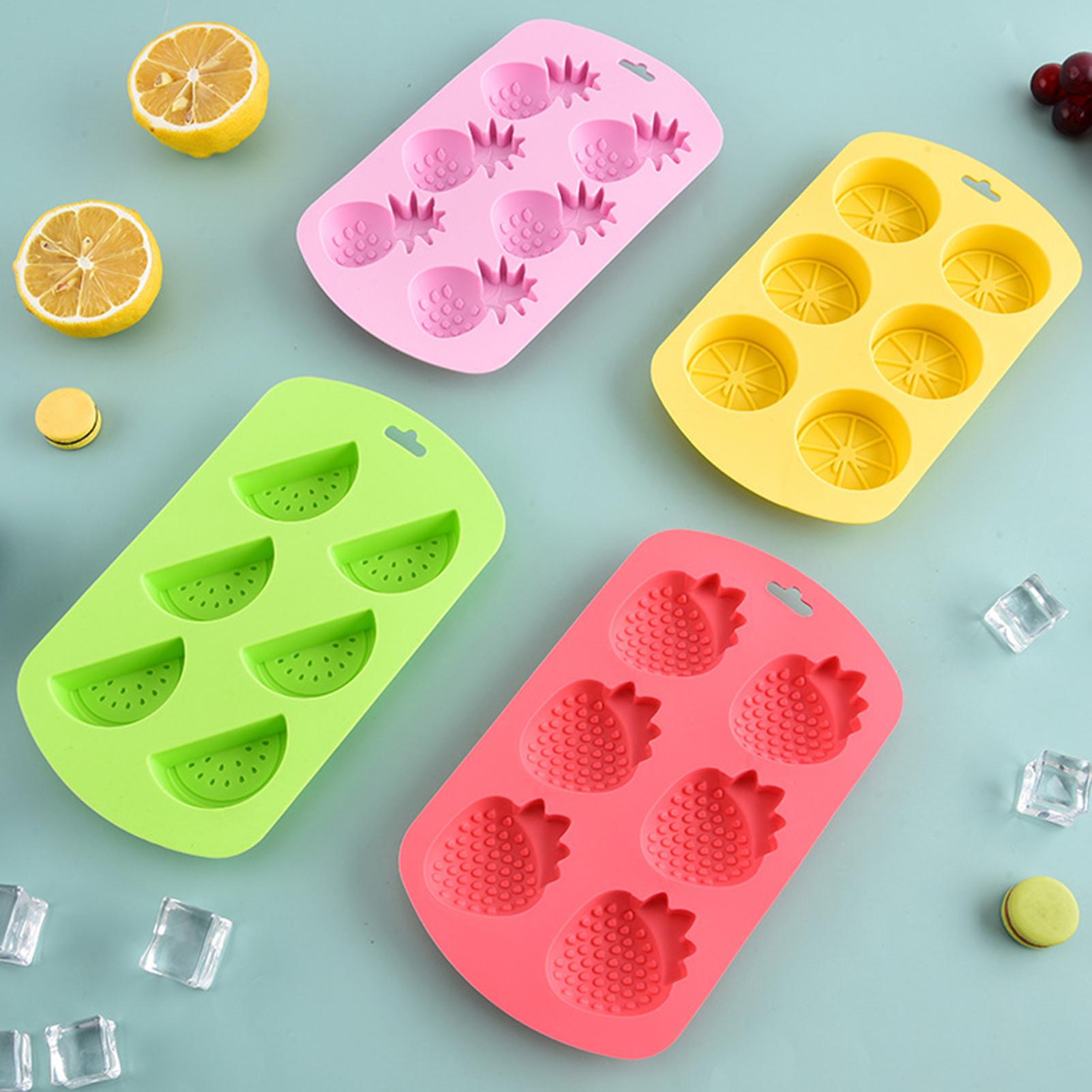 Baking Kitchen Diy - 6-fach Fruchtform Silikon-Süßigkeitenform Antihaftbeschichtet Wiederverwendbare Backformen