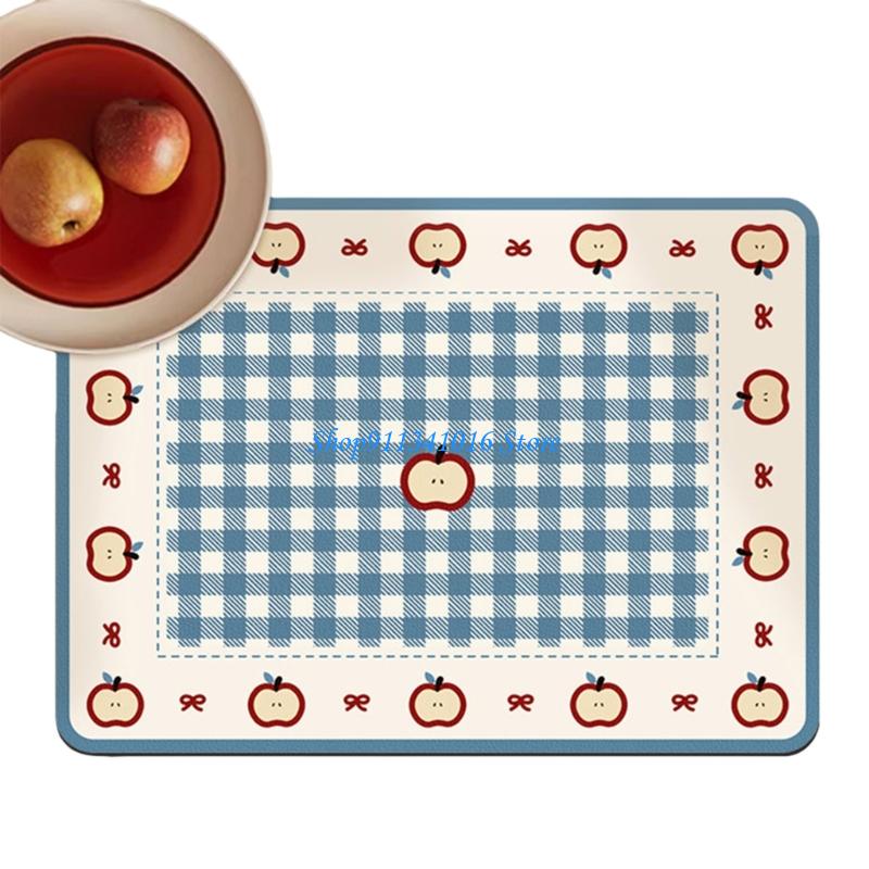 Kitchen Baking Counter - Rutschfeste Küchen-Abtropfmatte, schnell absorbierend, Cartoon-Muster, Geschirrunterlage,