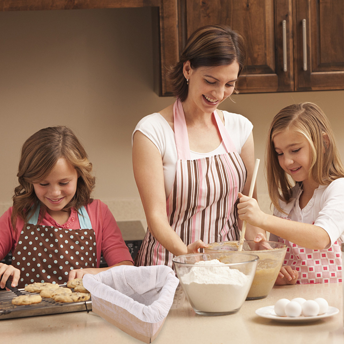 Kitchen Baking Utensil - 2er-Set Brotkorb-Abdeckung aus Stoff, Teig-Gärkorb-Abdeckung für