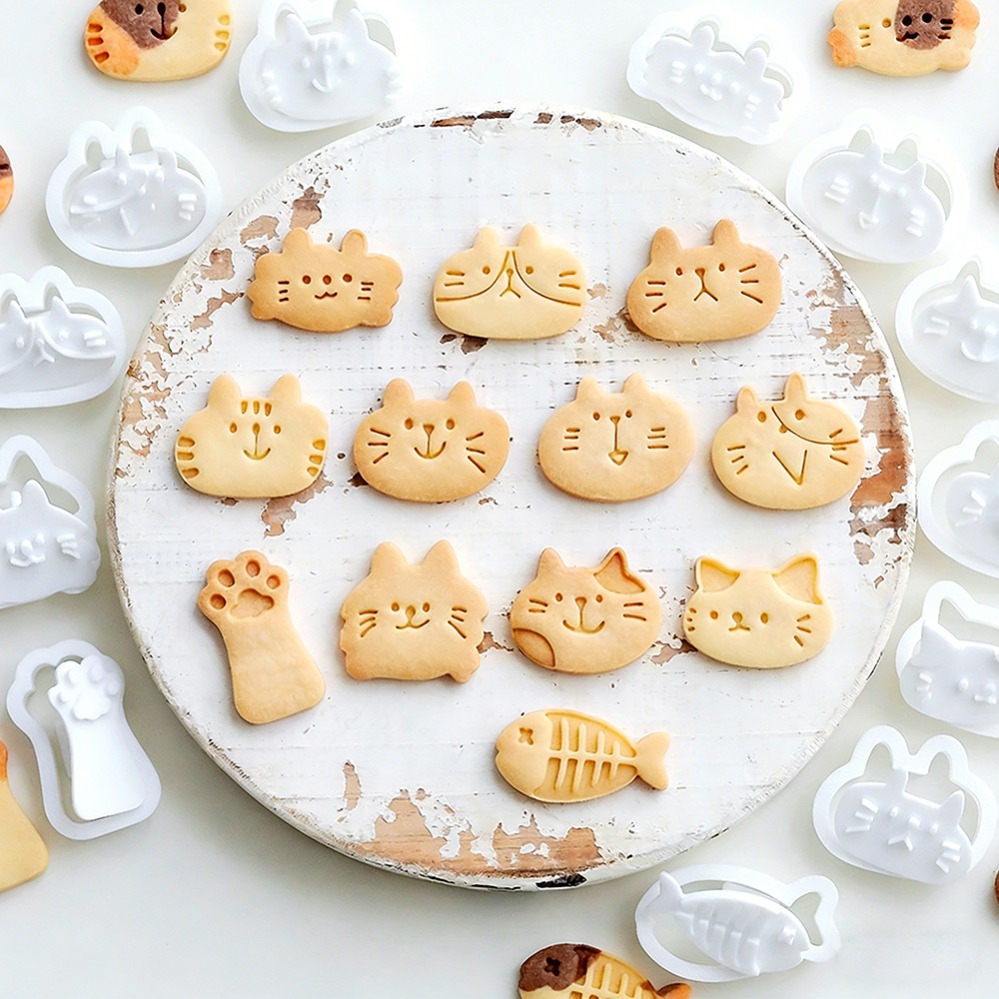 Baking Kitchen Diy - Niedliche Kätzchen-DIY-Stempel-Keksausstecher Backform Backzubehör für die