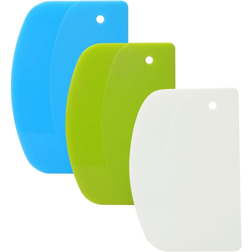 Dough Scraper Curved - Flexibler Kunststoff-Teigschaber 3-teiliges Set Multifunktionales Küchenwerkzeug