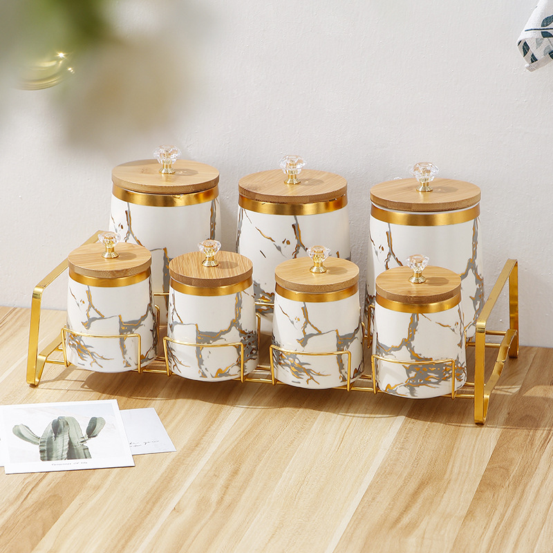 Kitchen Bank - Küche Liefert Goldene Marmor Textur Luftdicht