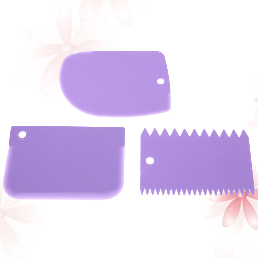 Dough Scraper Curved - 3-teiliges Teigschaber-Set, flacher und gebogener Kunststoff-Schüsselschaber,