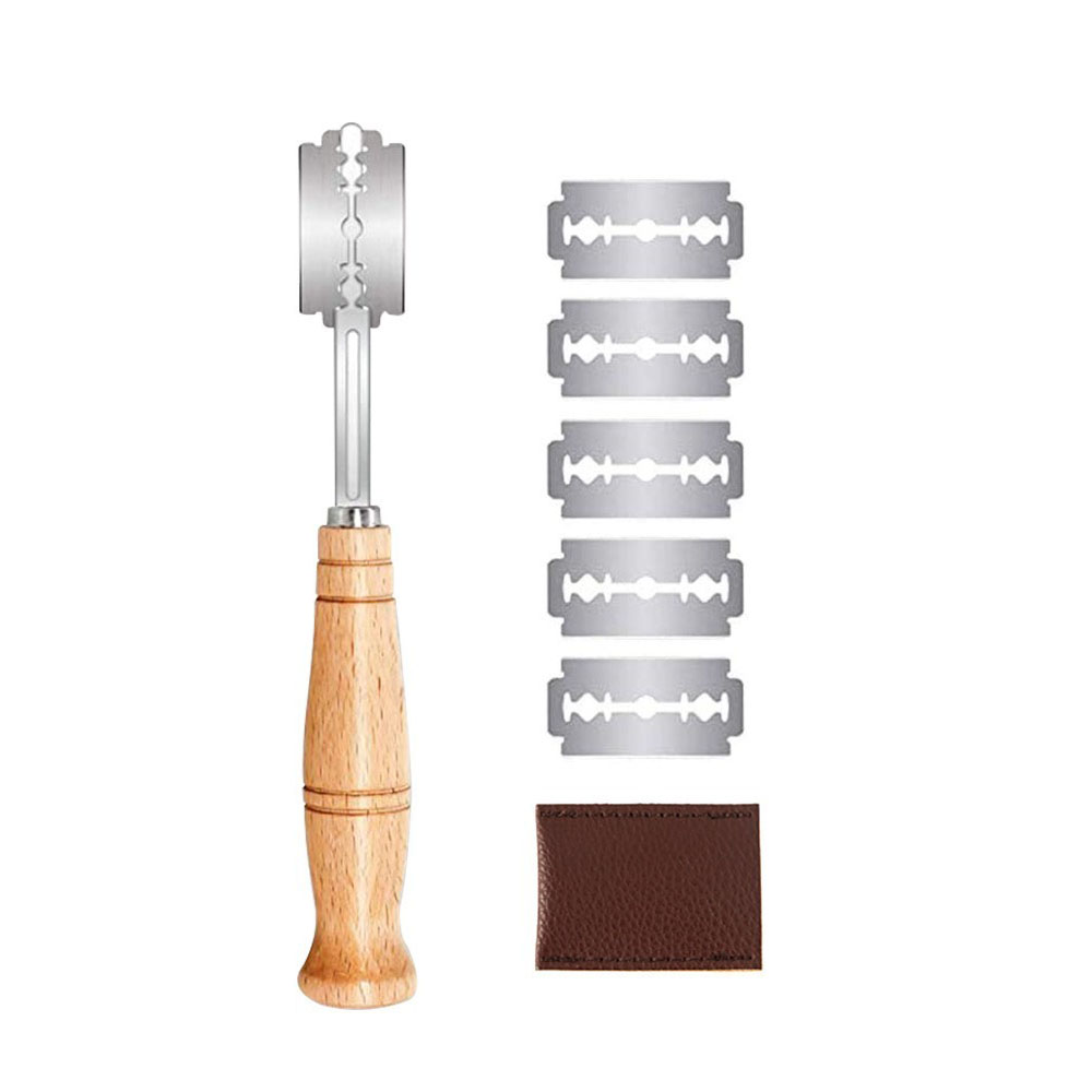 Dough Scraper Curved - Kunststoff/Holz Brot Lame Werkzeuge Bäckerei Schaber
