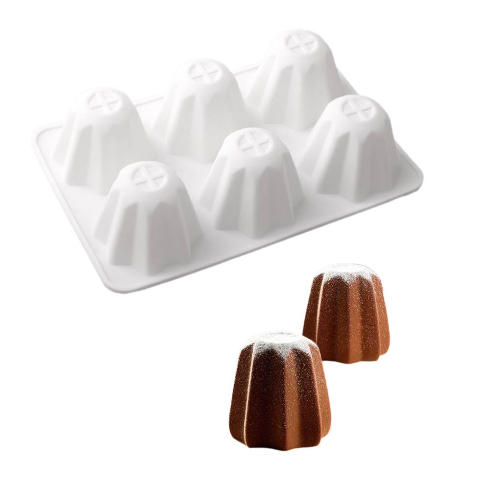 Kitchen Baking Corner - 6-Zellen 8-Ecken Pandolo geformte Silikon-Kuchenform Weihnachten