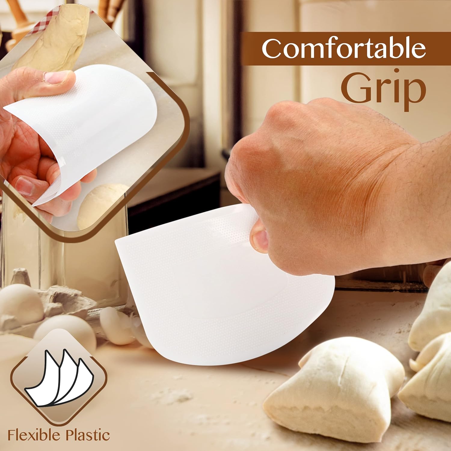 Weißer Schüsselschaber, flexib – Dough Scraper Curved Bewertung und Preis