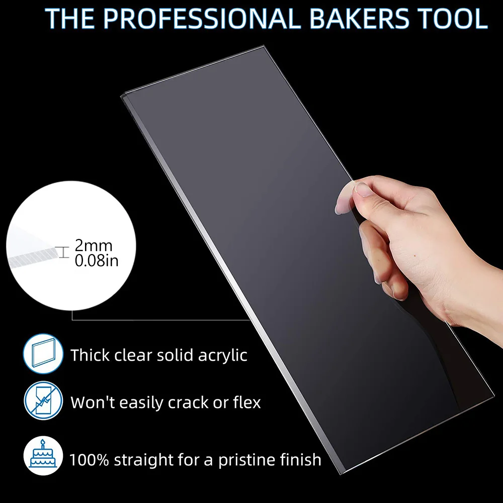 4 Größen Acryl Kuchensc haber  – Fondant Smoother Set Bewertung und Preis